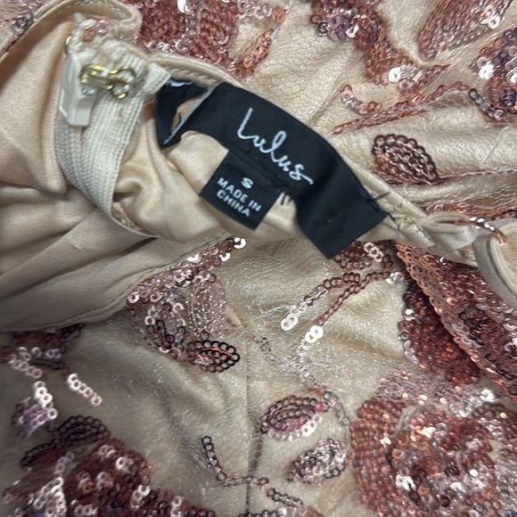 NWOT Shine Language Rose Gold Sequin Mermaid Maxi Dress - Picture 8 of 8